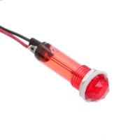 SloanLED Indicator Pnl-Mnt 10mm LOW PROFILE LED 6" Wire Leads 24v Red