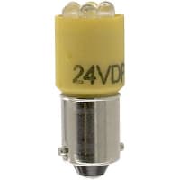 SloanLED Lamp, LED, T-3 1/4, Bayonet, Yellow, 24V, 25mA, 500mcd, 30deg