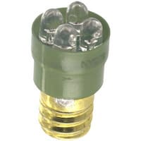 SloanLED Lamp, LED, S-6, Screw, Green, 24V, 20mA, 750mcd, 20deg, 3S3 and 6S6 Incandescent Lamps