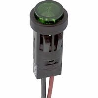 SloanLED Indicator Panel Mount LED Mnt-Sz 0.5" Snap-Fit Green 12 VDC Leads