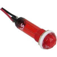 SloanLED Indicator Pnl-Mnt 10mm LOW PROFILE LED 6" Wire Leads 5V Red