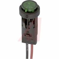 SloanLED Indicator Panel Mount LED Mnt-Sz 0.5" Snap-Fit Green 24VDC Leads