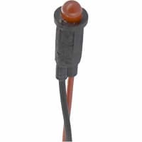 SloanLED Panel Mount Indicator LED 0.156 in Snap Red 12 VDC Lead Wires 150 Series