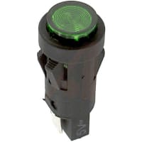 SloanLED Indicator Panel Mount LED Mnt-Sz 0.5" Snap-Fit Green 24VDC Quick Connect