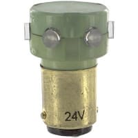 SloanLED Lamp, LED, S-8, D.C. Bayonet, Green, 24V, 25mA, 2200mcd, 30deg