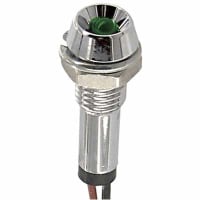 SloanLED Panel Mount Indicator LED 0.236" Screw Green 28 VDC Leads 621 Series