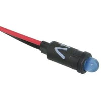 SloanLED Indicator Panel Mount LED Mnt-Sz 0.25" Snap-Fit Blue 24VDC Leads Fixed Lamp