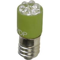 SloanLED Lamp, LED, T-3 1/4, Mini Screw, Green, 24V, 20mA, 500mcd, 20deg