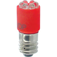 SloanLED Lamp, LED, T-3 1/4, Mini Screw, Red, 5V, 20mA, 1250mcd, 30deg