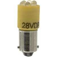 SloanLED Lamp, LED, T-3 1/4, Bayonet, Yellow, 28V, 25mA, 500mcd, 30deg