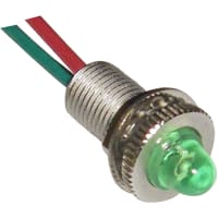 SloanLED Panel Mount Indicator Green 1/4 Inch Diameter Mounting Hole w/ Resistor