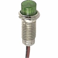 SloanLED Indicator Panel Mount LED Mnt-Sz 0.25" Screw Green 12VDC Leads Built-In Resistor