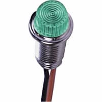 SloanLED Indicator Panel Mount LED Mnt-Sz 0.25" Screw Green 28VDC Leads Built-In Resistor