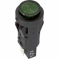 SloanLED Indicator Panel Mount LED Mnt-Sz 0.5" Snap-Fit Green 12VDC Quick Connect