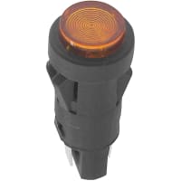 SloanLED Indicator Panel Mount LED Mnt-Sz 0.5" Snap-Fit Amber 28VDC Quick Connect