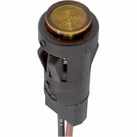 SloanLED Indicator Panel Mount LED Mnt-Sz 0.5" Snap-Fit Amber 12VDC Leads