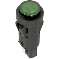 SloanLED Indicator Panel Mount LED Mnt-Sz 0.5" Snap-Fit Green 28VDC Leads