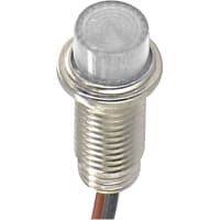 SloanLED Indicator Pnl-Mount LED T-1 Pure White 28VDC 20mA 26AWG Wire Leads 6 In.