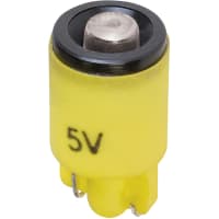 SloanLED Lamp, LED, T-3 1/4, 2-Pin, Yellow, 5VDC, 25mA, 2000mcd, 22deg