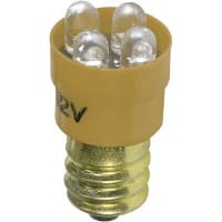 SloanLED Lamp, LED, S-6, Screw, Amber, 12V, 25mA, 2000mcd, 22deg, 3S3 and 6S6 Incandescent Lamps