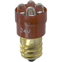 SloanLED Lamp, LED, S-6, Screw, Red, 24V, 20mA, 3000mcd, 22deg, 3S3 and 6S6 Incandescent Lamps