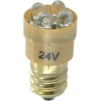 SloanLED Lamp, LED, S-6, Screw, Amber, 24V, 25mA, 2000mcd, 22deg, 3S3 and 6S6 Incandescent Lamps