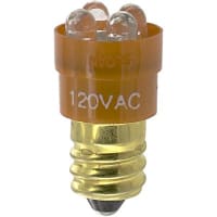 SloanLED Lamp, LED, S-6, Screw, Amber, 120V, 25mA, 2000mcd, 22deg, 3S3 and 6S6 Incandescent Lamps