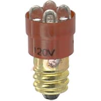 SloanLED Lamp, LED;T-4 1/2;Cand Screw;Red;Clear;28 VAC/VDC;20 Ma;22 Deg