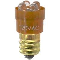 SloanLED Lamp, LED;T-4 1/2;Cand Screw;Amber;Clear;28 VAC/VDC;20 Ma;22 Deg