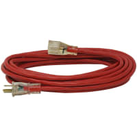 Southwire Tools & Equipment Outdoor Ext. Cord, Lighted End, 14/3, SJTW, RED, 50'