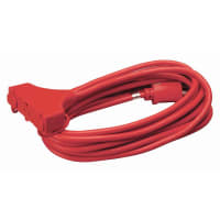 Southwire Tools & Equipment Outdoor Extension Cord, 3 Way, 14/3, SJTW, Red, 25'