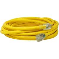 Southwire Tools & Equipment Outdoor Ext. Cord, Lighted End, 10/3, SJTW, Yellow, 25', 15A