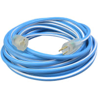 Southwire Tools & Equipment Polar/Solar Supreme Ext. Cord, 12/3, SJEOW, Blue/Wh Str, 25', 15A