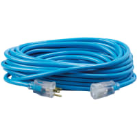 Southwire Tools & Equipment Cool Colors Outdoor Ext Cord, 12/3, SJTW, Blue, 50', 15A