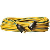 Southwire Tools & Equipment Locking extension cord, 14/3 SJTW, yel/Blue Stripe, 50'