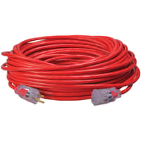 Southwire Tools & Equipment Outdoor Ext. Cord, Lighted End, 14/3, SJTW, RED, 100'