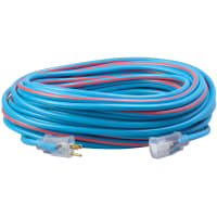 Southwire Tools & Equipment Striped Outdoor Ext. Cord, 12/3, SJTW, Blue/Red, 100', 15A