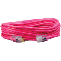 Southwire Tools & Equipment Cool Colors Outdoor Ext Cord, 12/3, SJTW, Pink, 50', 15A