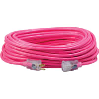 Southwire Tools & Equipment Cool Colors Outdoor Ext Cord, 12/3, SJTW, Pink, 100', 15A