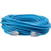 Southwire Tools & Equipment Cool Colors Outdoor Ext Cord, 12/3, SJTW, Blue, 50', 15A