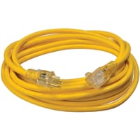 Southwire Tools & Equipment Outdoor Ext. Cord, Lighted End, 12/3, SJTW, Yellow, 25', 15A