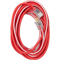 Southwire Tools & Equipment Striped Outdoor Ext. Cord, 12/3, SJTW, Red/White, 50', 15A