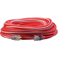 Southwire Tools & Equipment Striped Outdoor Ext. Cord, 12/3, SJTW, Red/White, 100', 15A