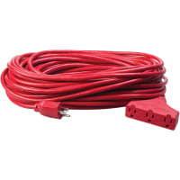 Southwire Tools & Equipment Outdoor Extension Cord, 3 Way, 14/3, SJTW, Red, 100'