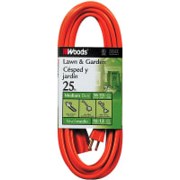 Southwire Tools & Equipment Standard Outdoor SJTW, 16 Gauge, SJTW, 16/3, 25', NEMA 5-15P, Orange, Woods