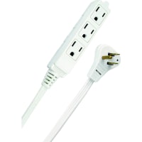 Southwire Tools & Equipment Indoor/Household, Slimline Flat Plug, SPT-2, 16/3, 13', NEMA 5-15P, White, Wood