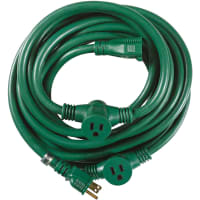 Southwire Tools & Equipment Standard Outdoor SJTW, 14 Gauge, Stw, 14/3, 25', NEMA 5-15P, Green, Woods