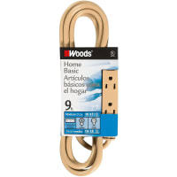 Southwire Tools & Equipment Indoor/Household SPT, Standard, SJTW, 16/3, 9', NEMA 5-15P, Beige, Woods