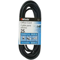 Southwire Tools & Equipment Indoor/Household SPT, Standard, SJTW, 16/3, 25', NEMA 5-15P, Black, Woods