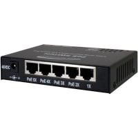 Speco Technologies Ethernet Switches, Unmanaged, 5 Port 10/100Mbps RJ45, 100 to 240 VAC, PO Series